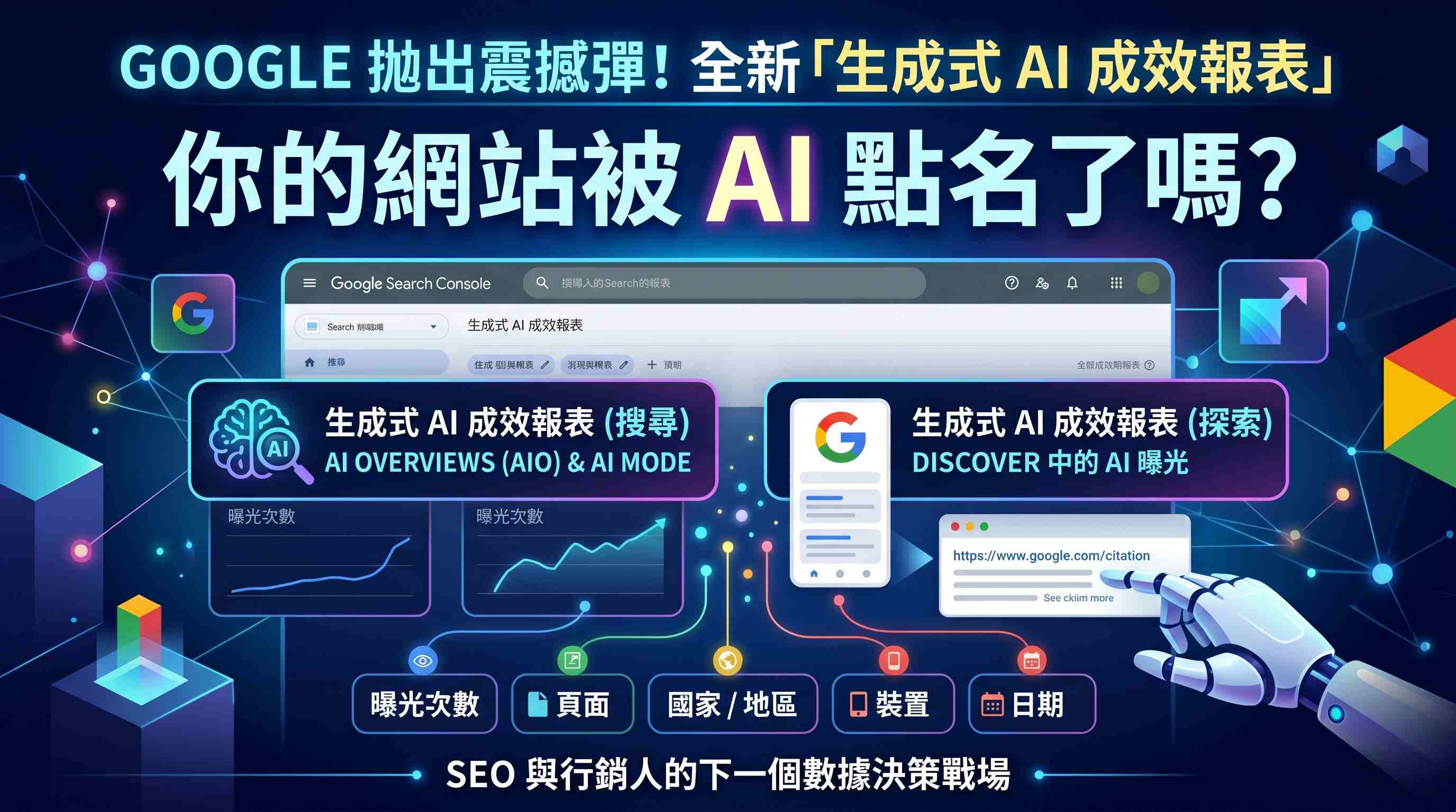 Google拋出震撼彈！全新「生成式 AI 成效報表」分批上線，你的網站被 AI 點名了嗎?